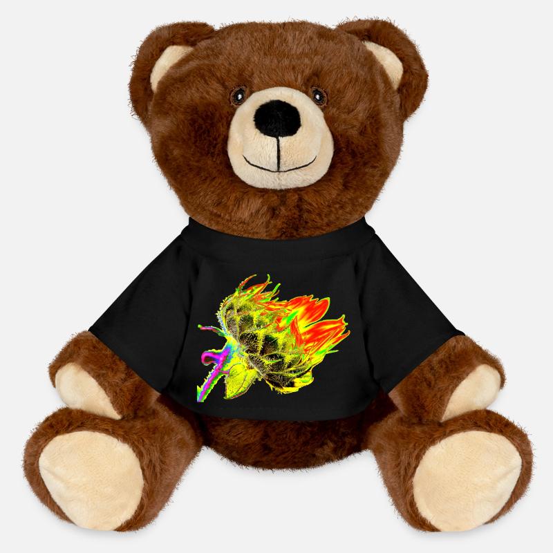 A colorful sunflower in bloom, A733107 - MiniFeet® RecycelBär® Teddy Bear Brown - black