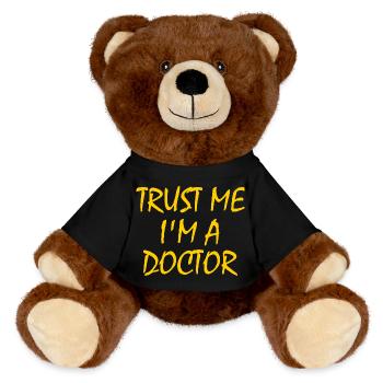 trust me im a doctor - Nounours RecycelBär® marron - noir - Devant