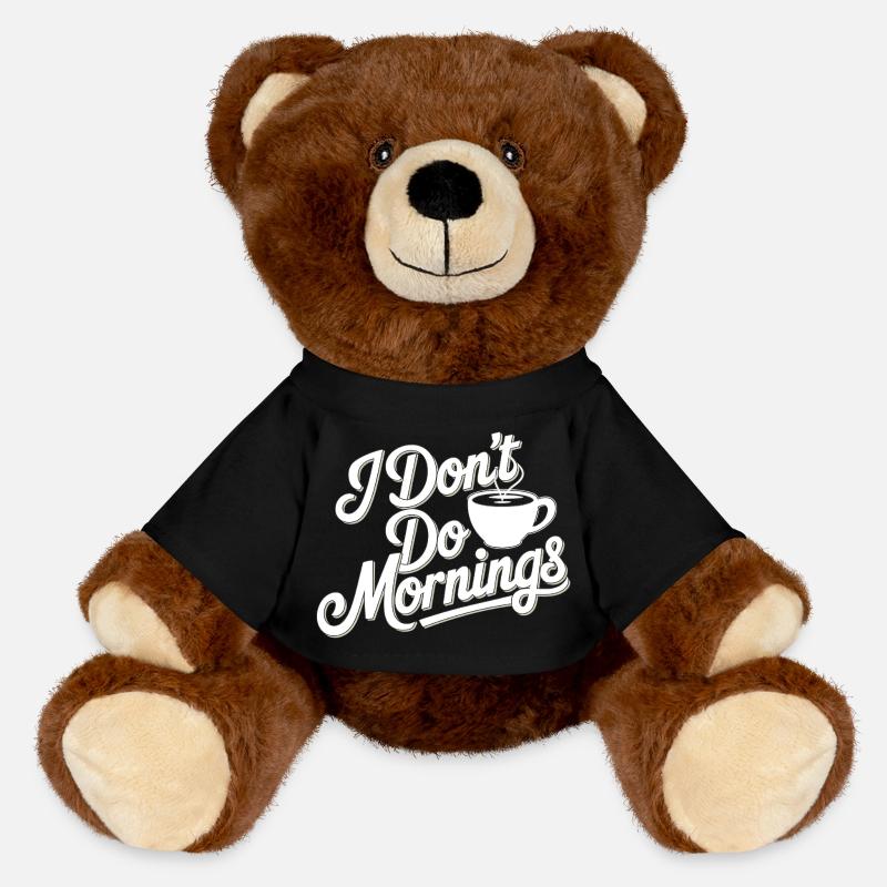 Don't Do Mornings Kaffee T-Shirt - MiniFeet® RecycelBär® Braun - Schwarz