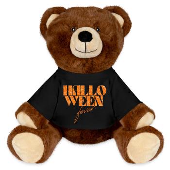 Halloween Fever Glitter Typography - MiniFeet® RecycelBär® Teddy Bear Brown - black - Front