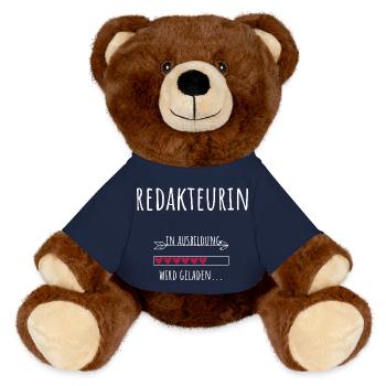 Journalisme Étudiant Profession Éducation Rédactrice en chef - Nounours RecycelBär® marron - bleu marine - Devant