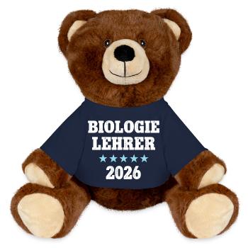 Biology Teacher 2026 Biology Teacher Biology Biology Teacher - MiniFeet® RecycelBär® Teddy Bear Brown - french navy - Front