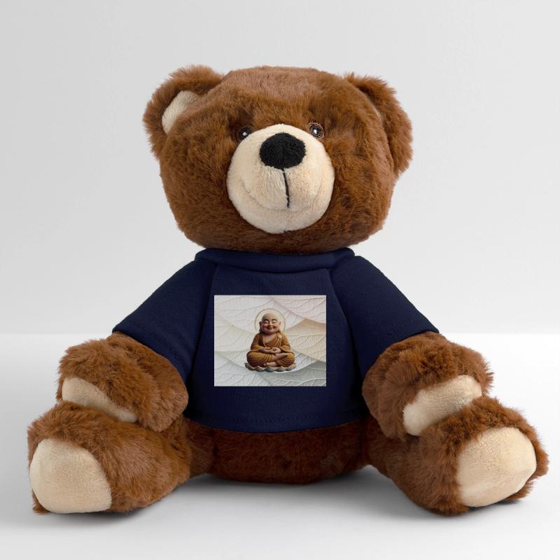 Buddha on leaf pattern MiniFeet® RecycelBär® Teddy Bear Brown