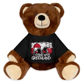 I Stand With Greenland – Eisbär - MiniFeet® RecycelBär® Braun - Schwarz - Vorne