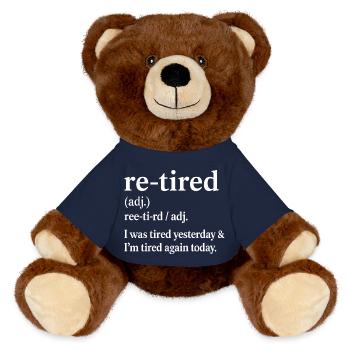 Définition de la pension de retraite Humour pour retraités Drôle - Nounours RecycelBär® marron - bleu marine - Devant