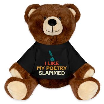 J’aime que ma poésie soit défoncée - Nounours RecycelBär® marron - noir - Devant