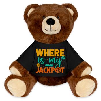 Bingo Game Where Is My Jackpot Bingo - MiniFeet® RecycelBär® Teddy Bear Brown - black - Front