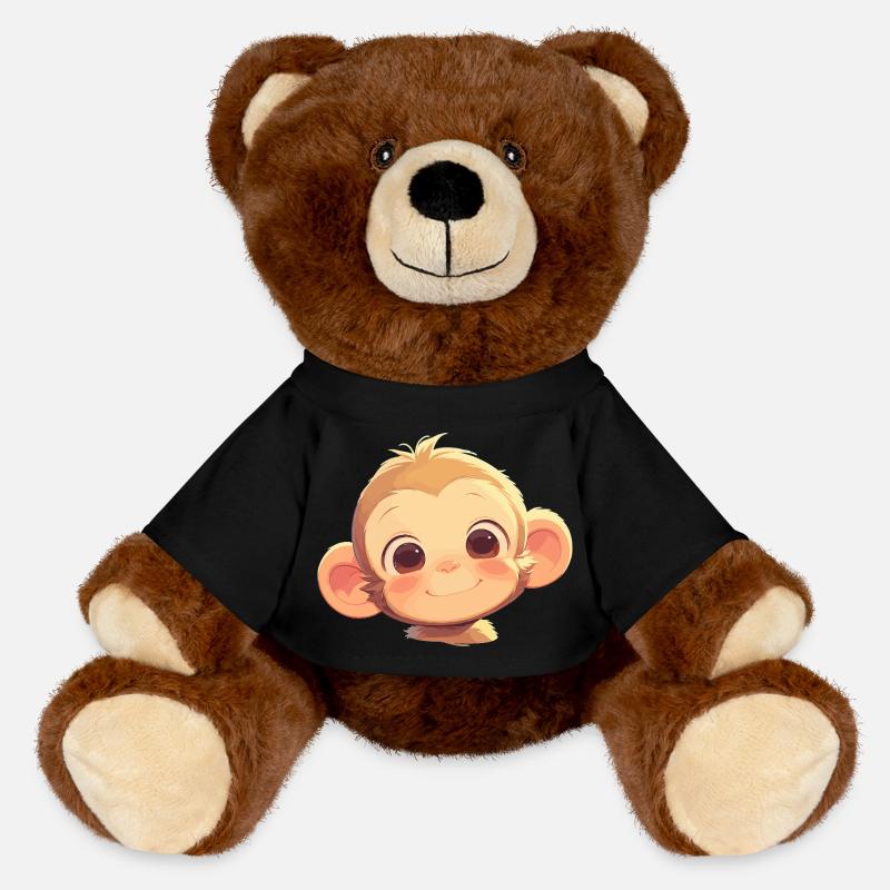 Macaque Macaque - MiniFeet® RecycelBär® Teddy Bear Brown - black