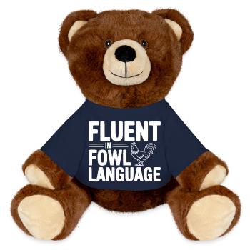 Maîtrise de la langue des oiseaux - Nounours RecycelBär® marron - bleu marine - Devant