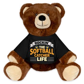 Rockin le receveur de softball joueuse de vie - Nounours RecycelBär® marron - noir - Devant