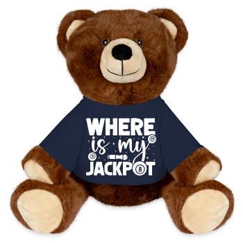 Bingo Player Where Is My Jackpot Bingo - MiniFeet® RecycelBär® Teddy Bear Brown - french navy - Front