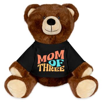 Mom of Three - MiniFeet® RecycelBär® Braun - Schwarz - Vorne