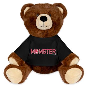 Momster / Supermom / Mama / Monster / Bissig - MiniFeet® RecycelBär® Braun - Schwarz - Vorne