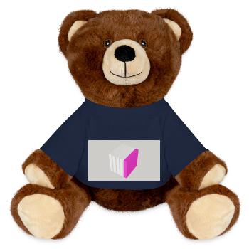 Cube à fendre rose - Nounours RecycelBär® marron - bleu marine - Devant