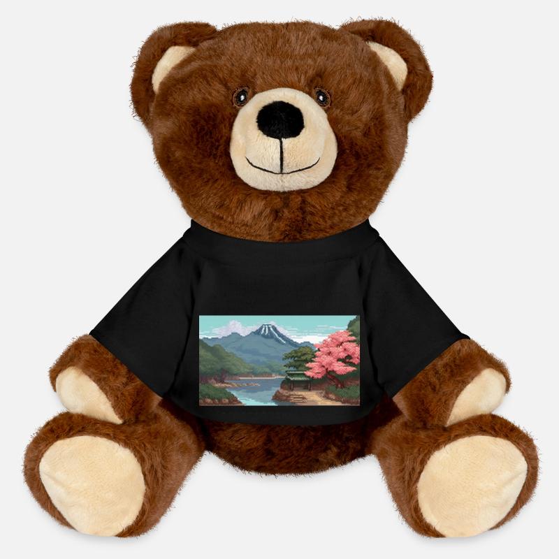 Miho No, Matsubara, Japan - Pixel Art - MiniFeet® RecycelBär® Teddy Bear Brown - black