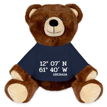 Grenada Coordinates - Coordinates - Caribbean - MiniFeet® RecycelBär® Teddy Bear Brown - french navy - Front