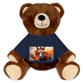 Süße mürrische griesgrämige Tiere - Pferd - MiniFeet® RecycelBär® Braun - French Navy - Vorne