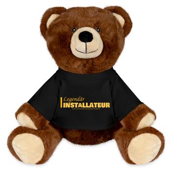 Beruf Installateur - MiniFeet® RecycelBär® Braun - Schwarz - Vorne
