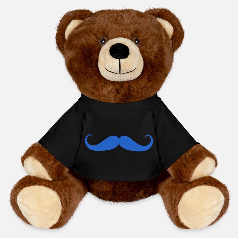 Prostate Cancer Awareness Moustache - MiniFeet® RecycelBär® Teddy Bear Brown - black