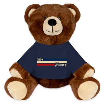 France - Dijon - Frankreich - Flagge - Streifen - MiniFeet® RecycelBär® Braun - French Navy - Vorne