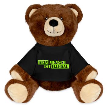 Personne n’est illégal - Migration - Illégalité - Nounours RecycelBär® marron - noir - Devant