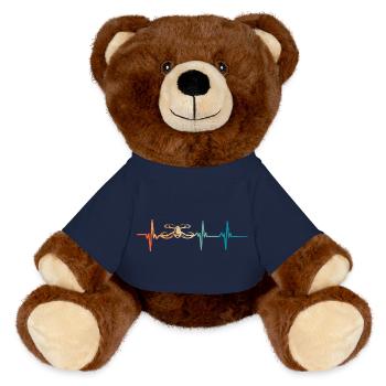 Herzschlag-Drohne - MiniFeet® RecycelBär® Braun - French Navy - Vorne