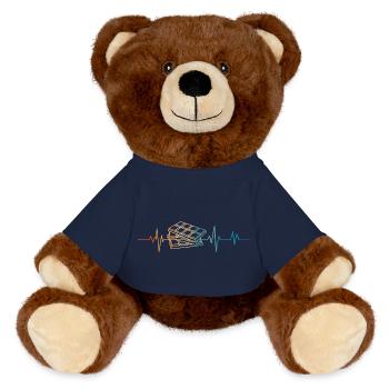 Heartbeat Retro Chocolate Bar - MiniFeet® RecycelBär® Teddy Bear Brown - french navy - Front