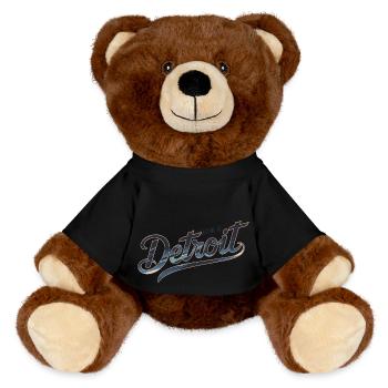 WELCOME TO DETROIT - MiniFeet® RecycelBär® Teddy Bear Brown - black - Front