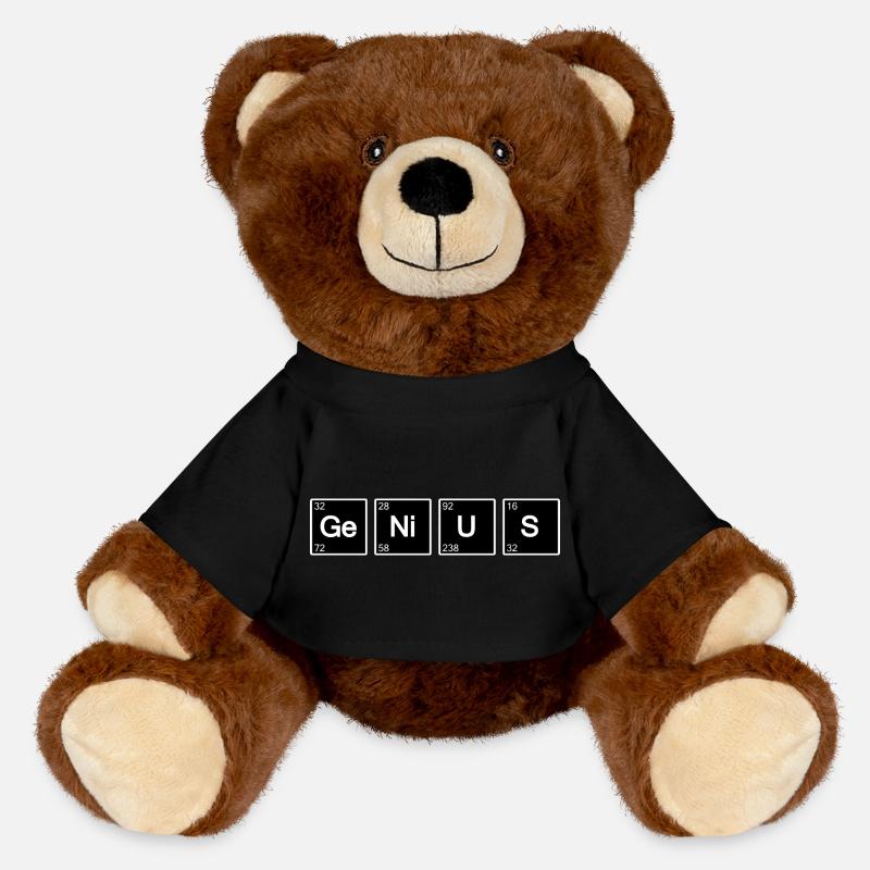 Genius Geek Wissenschaft (Schwarz) - MiniFeet® RecycelBär® Braun - Schwarz