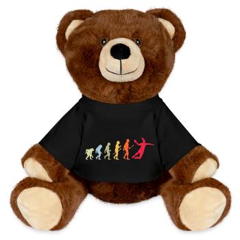 Handball Handball Player Women Handball Evolution - MiniFeet® RecycelBär® Teddy Bear Brown - black - Front