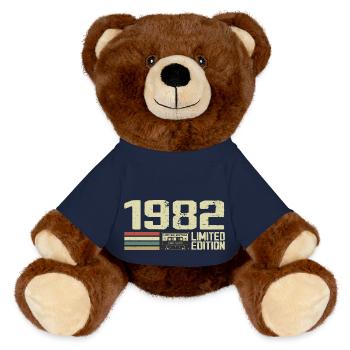 Jahrgang 1982 - Jahrgang 1982 - 42. Retro-Jubiläum - MiniFeet® RecycelBär® Braun - French Navy - Vorne
