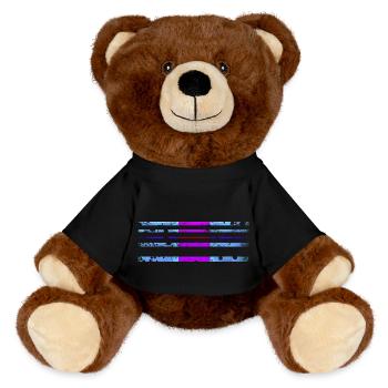 Stripe Decoration - Horizontal Pattern - MiniFeet® RecycelBär® Teddy Bear Brown - black - Front