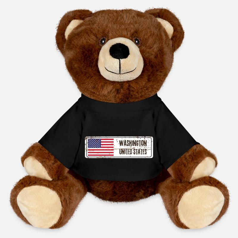 Washington United States - MiniFeet® RecycelBär® Teddy Bear Brown - black