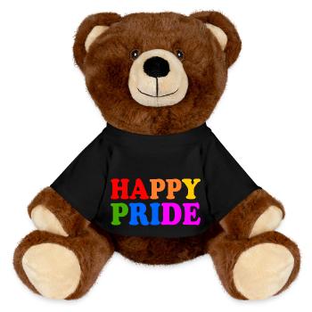 Happy pride - Nounours RecycelBär® marron - noir - Devant
