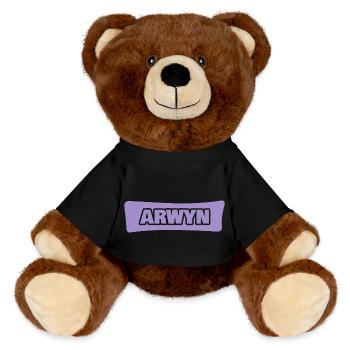 First name Arwyn - MiniFeet® RecycelBär® Teddy Bear Brown - black - Front