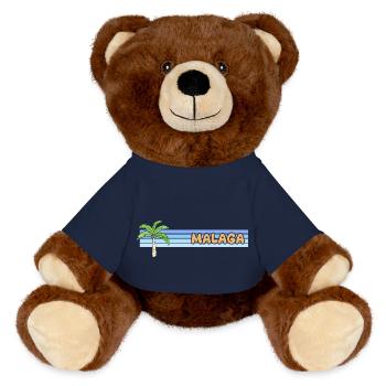 Cadeau pour Malaga - Nounours RecycelBär® marron - bleu marine - Devant