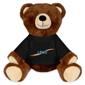 Geschenk für Lewis - MiniFeet® RecycelBär® Braun - Schwarz - Vorne