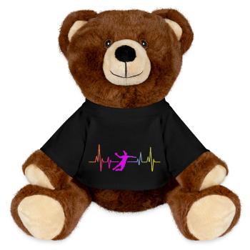Handball Handball Player Women Handball - MiniFeet® RecycelBär® Teddy Bear Brown - black - Front