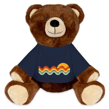Retro Wave - MiniFeet® RecycelBär® Teddy Bear Brown - french navy - Front