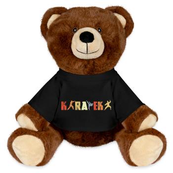 Karateka Vintage Look - MiniFeet® RecycelBär® Braun - Schwarz - Vorne