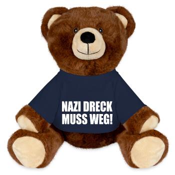 Nazis dreck muss weg - MiniFeet® RecycelBär® Braun - French Navy - Vorne