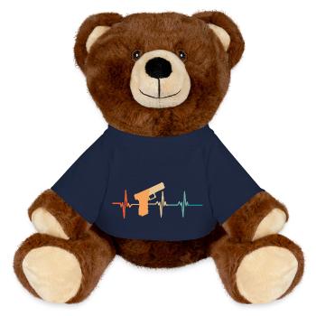 Heartbeat gun - MiniFeet® RecycelBär® Teddy Bear Brown - french navy - Front