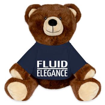 awesome synchronized swimming team - MiniFeet® RecycelBär® Teddy Bear Brown - french navy - Front