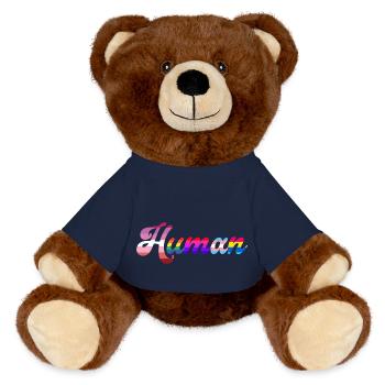Menschenrechte LGBTQ Gleichstellung Geschlecht - MiniFeet® RecycelBär® Braun - French Navy - Vorne