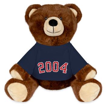Year of birth sport 2004 - MiniFeet® RecycelBär® Teddy Bear Brown - french navy - Front