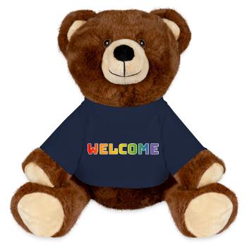 Regenbogen welcome weiss - MiniFeet® RecycelBär® Braun - French Navy - Vorne