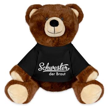 Schwester der Braut - MiniFeet® RecycelBär® Braun - Schwarz - Vorne