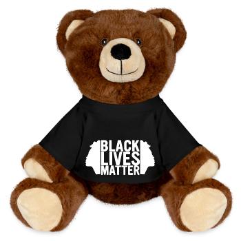 Black History Month Black History - MiniFeet® RecycelBär® Teddy Bear Brown - black - Front