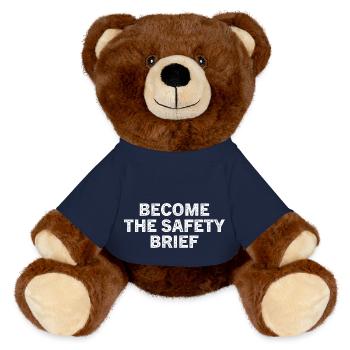 Funny Become The Safety Brief - MiniFeet® RecycelBär® Braun - French Navy - Vorne