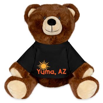 Sonnenuntergang Yuma Arizona Erlebnis - MiniFeet® RecycelBär® Braun - Schwarz - Vorne